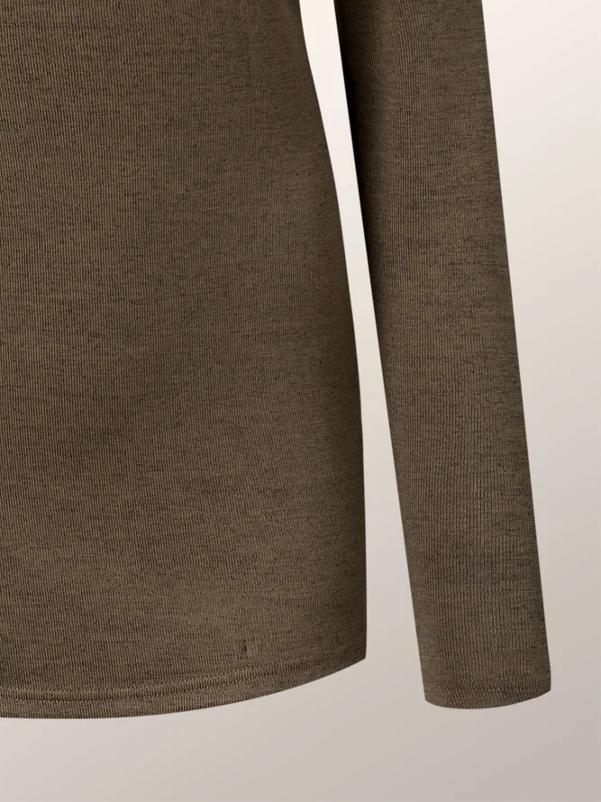 Long Sleeve Skinny Lady Solid Top
