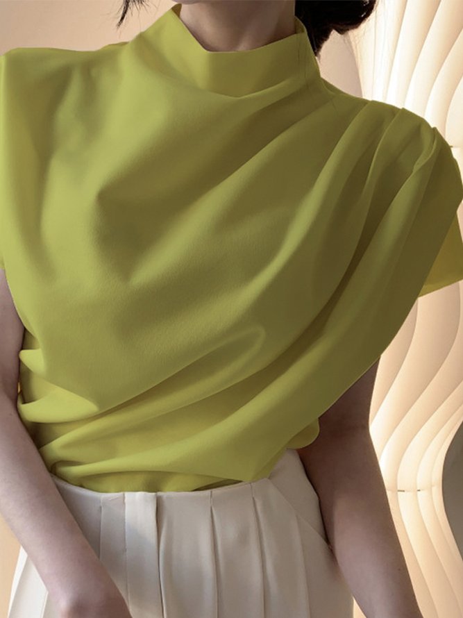 White Daily Plain Simple Short Sleeve Top