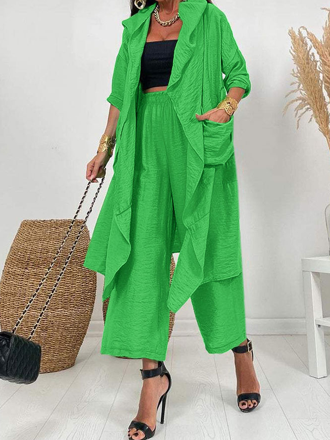 Plain Loose Three Quarter Urban Midlong Kimono Tops Plain Summer