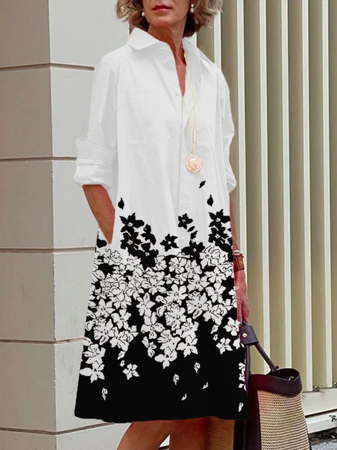 Plus Size Urban Regular Fit Shirt Collar Dress Stylewe_usapp