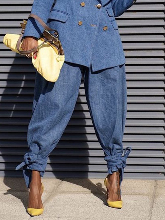 Plain Denim Urban Loose Jeans