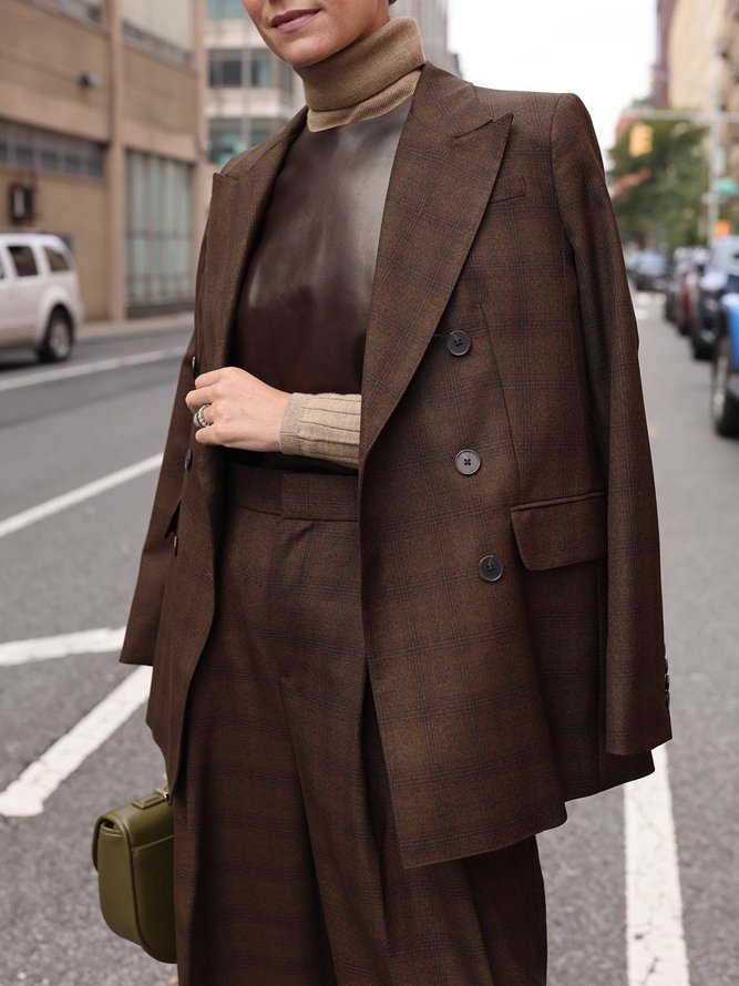 Perfee Lapel Collar Long Sleeve Blazer
