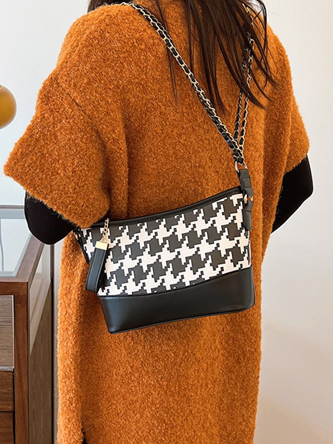 Leopard Clutch Bag Braided Chain Cross Body Bag