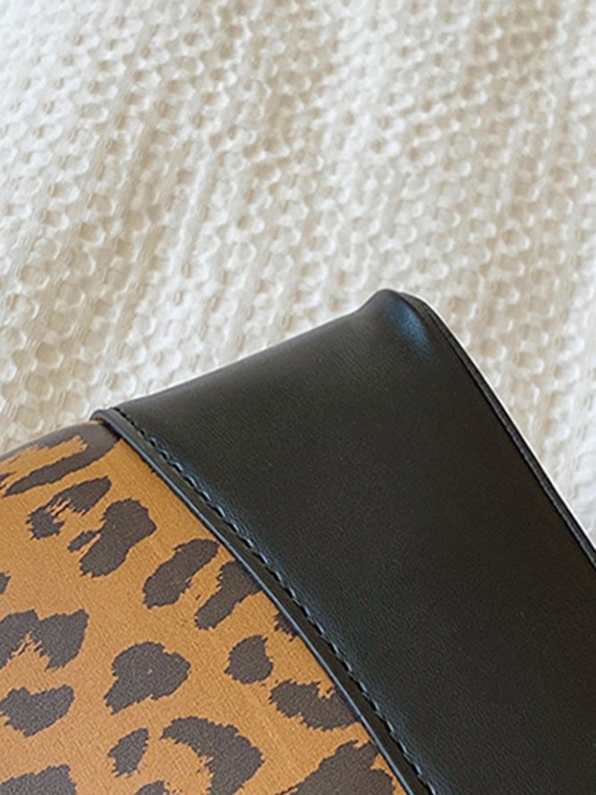 Leopard Clutch Bag Braided Chain Cross Body Bag