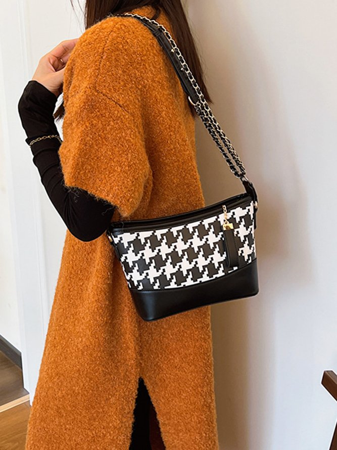 Leopard Clutch Bag Braided Chain Cross Body Bag