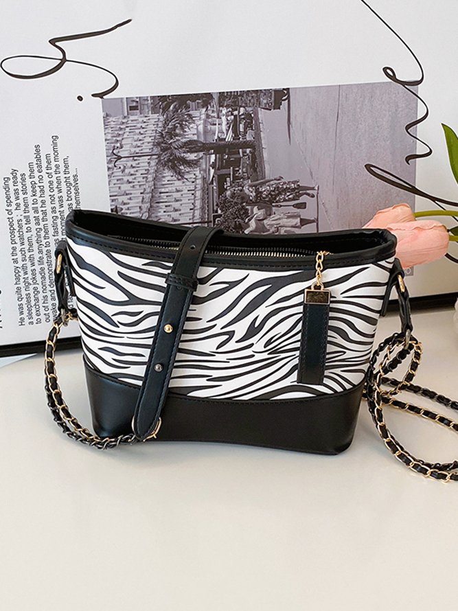 Leopard Clutch Bag Braided Chain Cross Body Bag