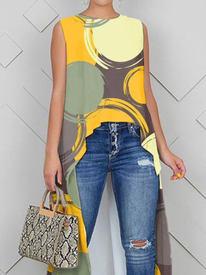 Abstract Polka Dots Printing Loose Casual Shirt