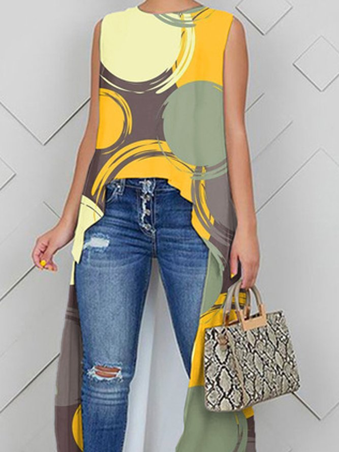 Abstract Polka Dots Printing Loose Casual Shirt