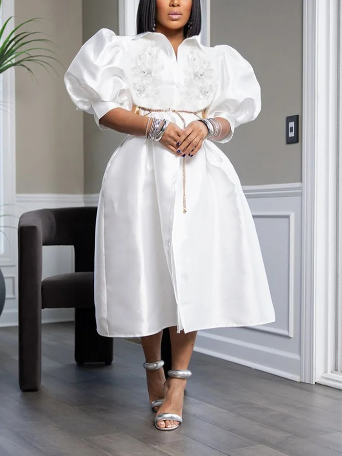 Elegant Half Sleeve Plain Midi Dress | Dresses | Women Plain Summer ...