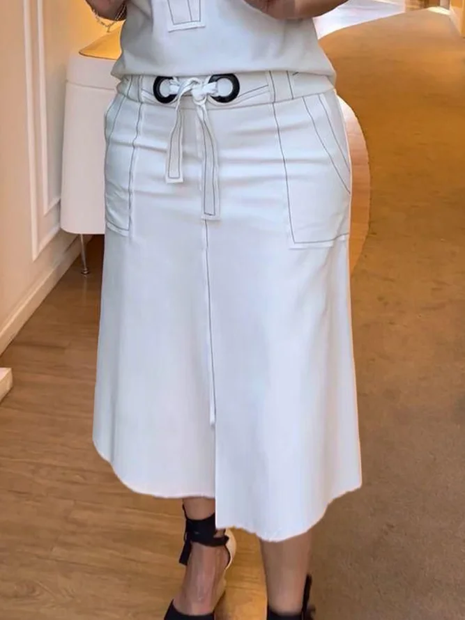 Urban A-line Belted Mid Skirt
