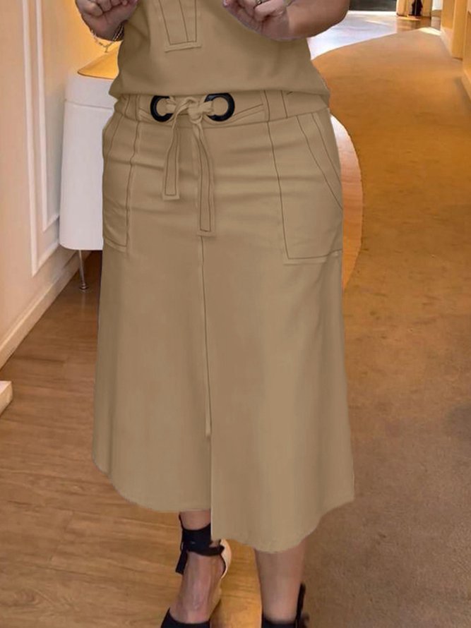 Urban A-line Belted Mid Skirt