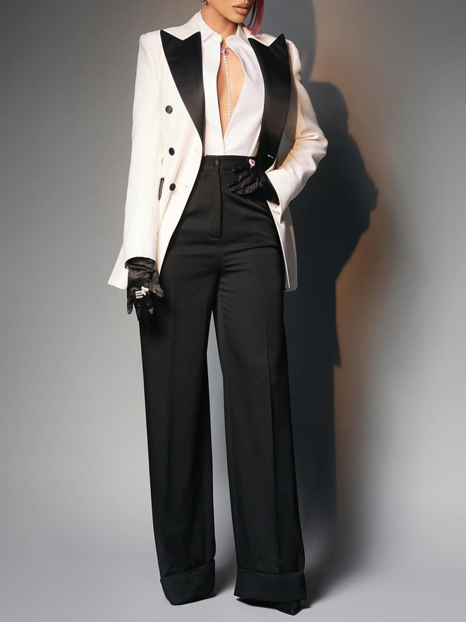 Urban Tuxedo Color Block Lapel Collar Blazer