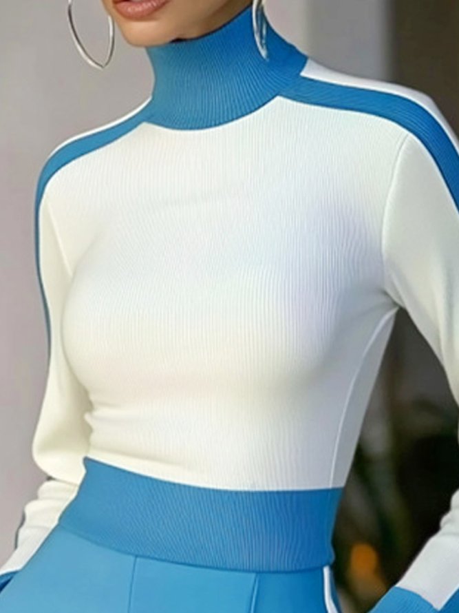 Split Joint Casual Turtleneck Sweater