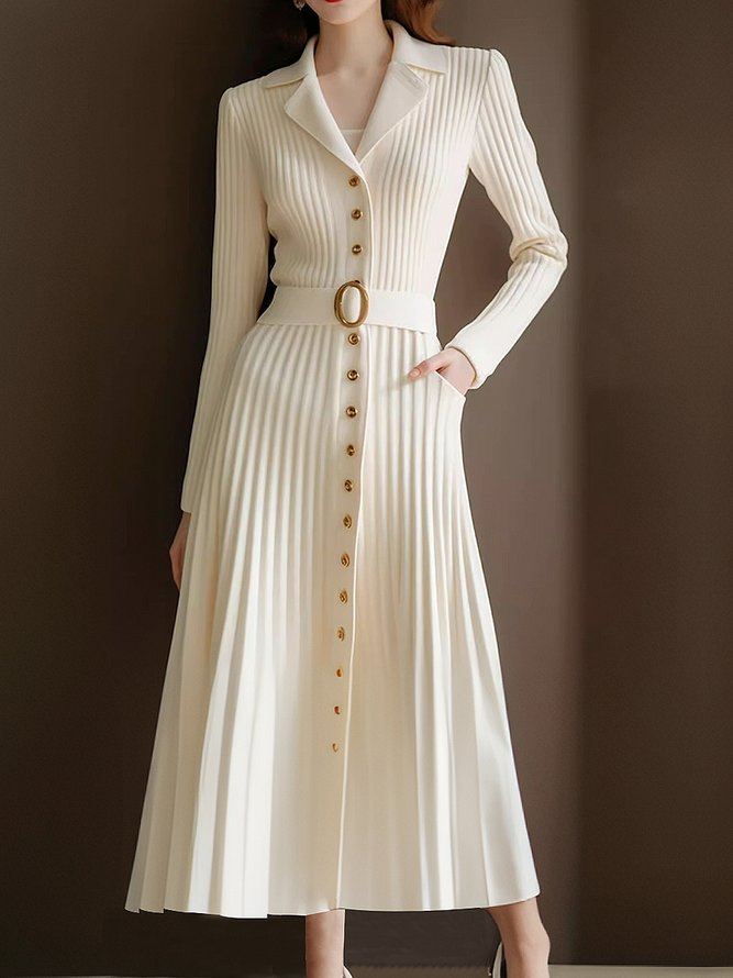 Ladies Elegant Wide Strap Sweater Dress
