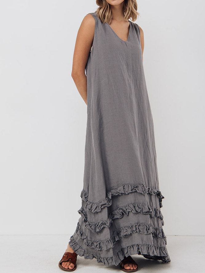 STYLE WE x CHILLINEN |Linen Regular Fit Dress With No