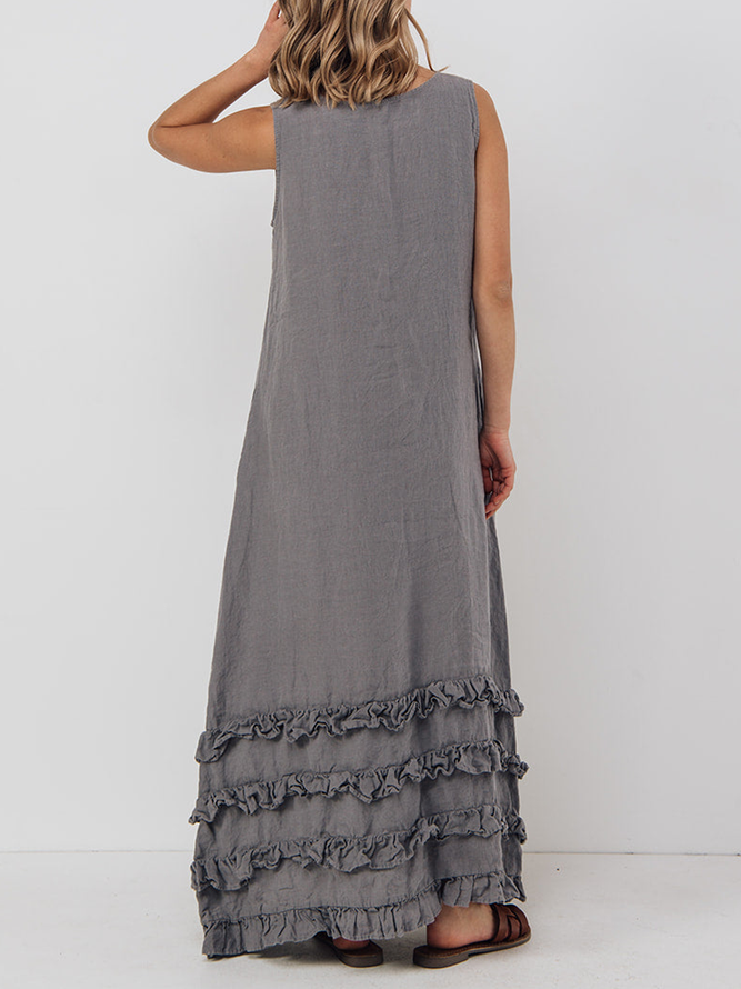 STYLE WE x CHILLINEN |Linen Regular Fit Dress With No