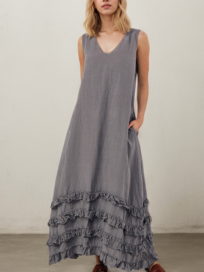 STYLE WE x CHILLINEN |Linen Regular Fit Dress With No