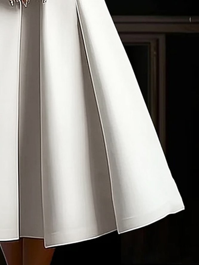 Elegant Shawl Collar Satin Formal Dress