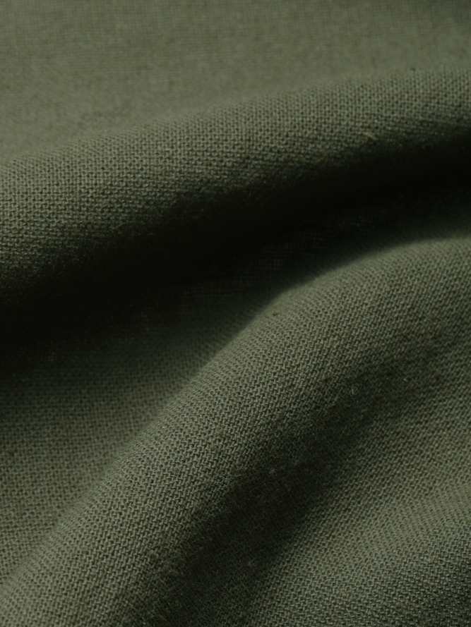 STYLE WE x CHILLINEN |Linen V Neck Plain Linen Dress With No