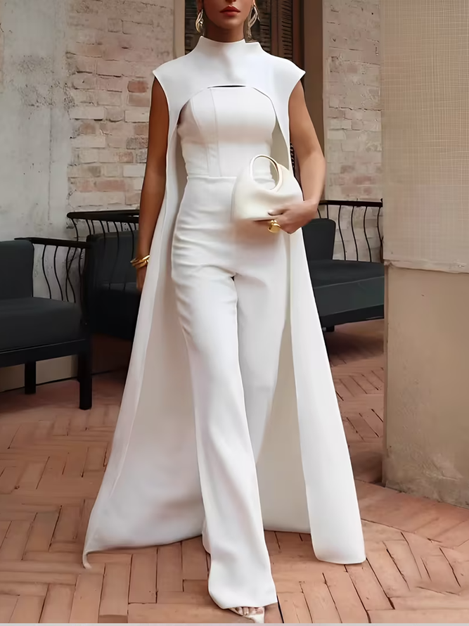 Elegant Tailored Jumpsuit & Cape Set – Wedding & Formal Occasion Outfit