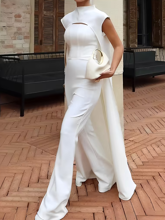 Elegant Tailored Jumpsuit & Cape Set – Wedding & Formal Occasion Outfit