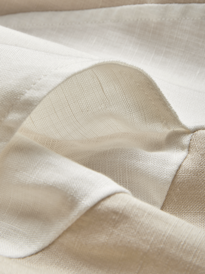STYLE WE x CHILLINEN |Crew Neck Plain Linen Linen Dress With No