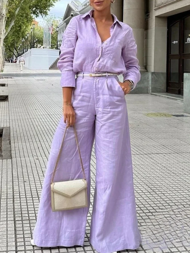 Urban Wide Leg Pocket Linen Pants