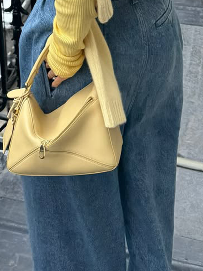 Plain Denim Casual Loose Jeans