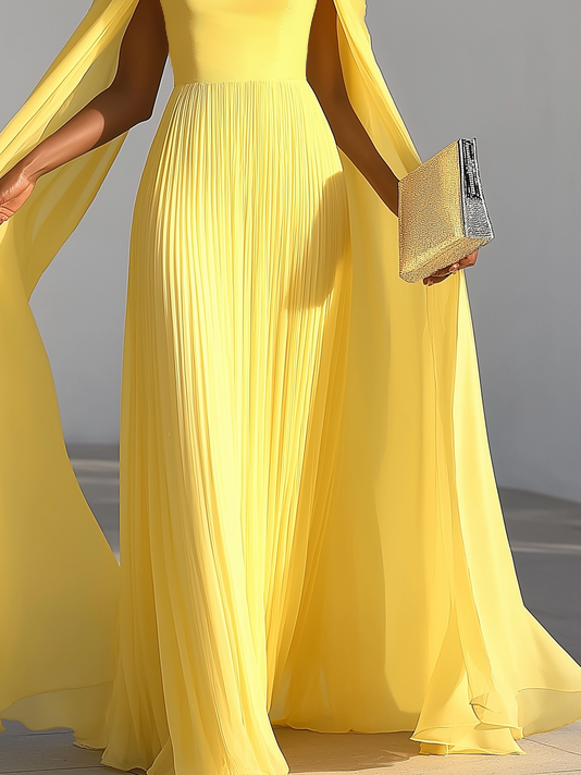 Elegant Plain Ruched Off The Shoulder Maxi Dress