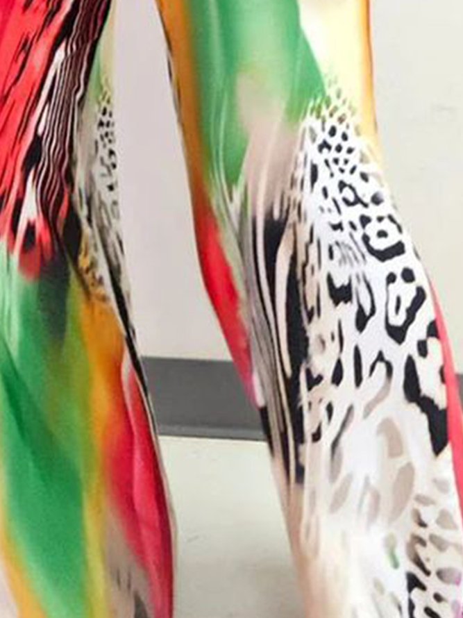 Casual Printing Random Print Halter Jumpsuit