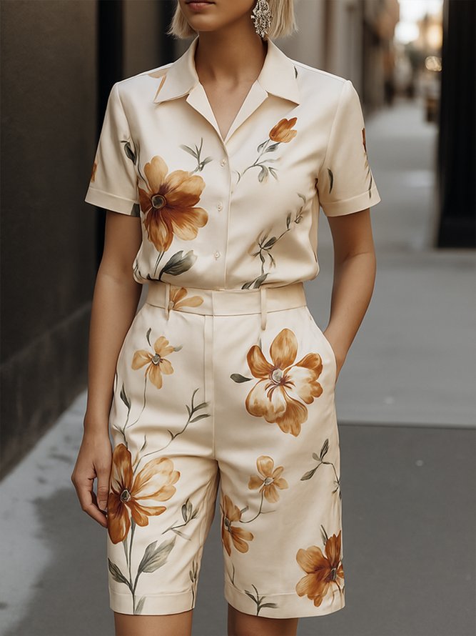 Elegant Floral Straight Pants