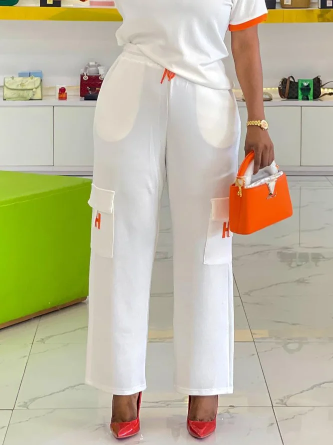 Casual Plain Cargo Fashion Pants
