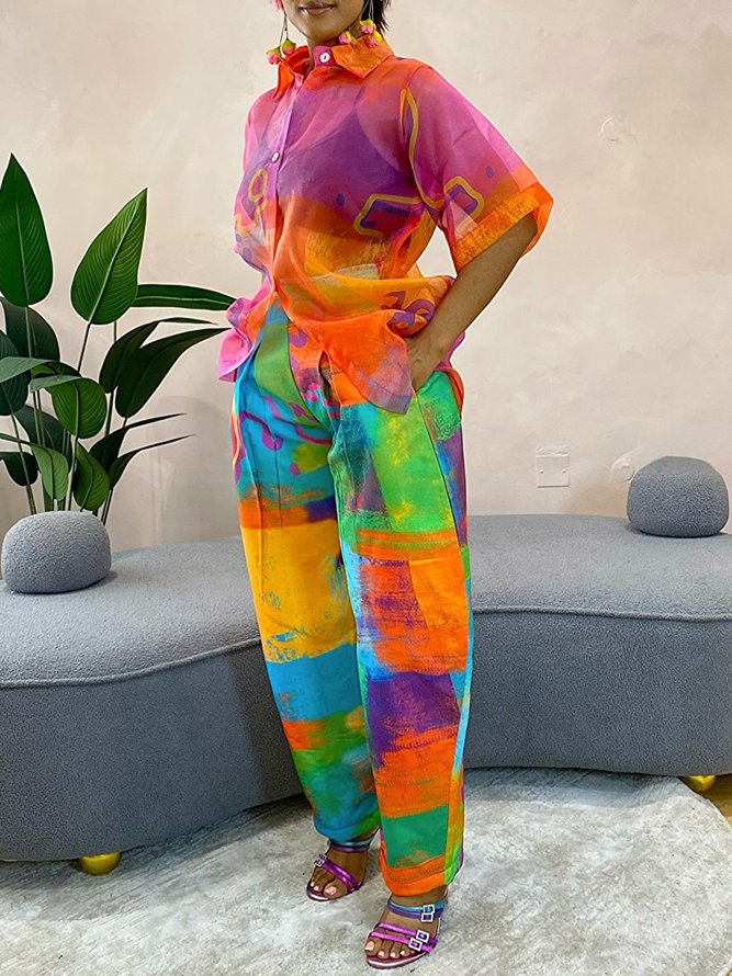 Urban Abstract Printing Turnip Pants
