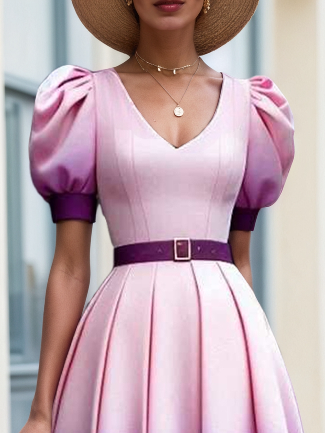 Urban Ombre Printing Midi Dress With Belt
