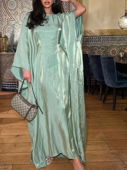 Urban Plain Crew Neck Maxi Dress