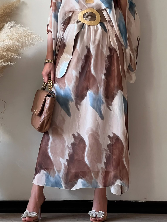 Vacation Printing Gradient Pattern Maxi Skirt