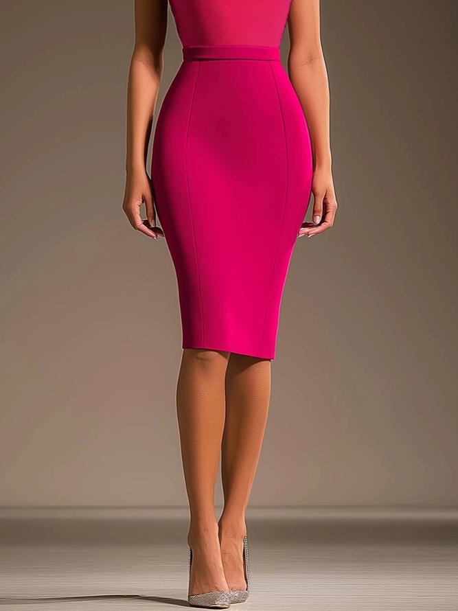 Urban Plain Knot Front Asymmetrical Dress