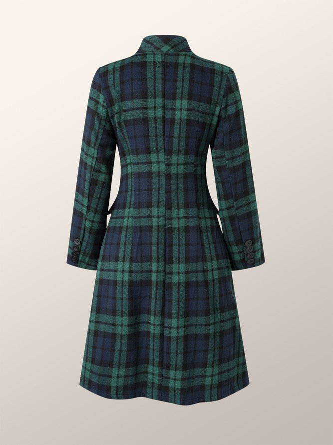 Checked/Plaid Elegant Slim Fit Dress