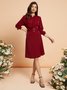 Stylewe Long sleeve Regular Fit Elegant Midi Dress