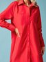 Shirt Dress Long sleeve Plain Simple Dress