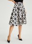 Regular Fit Elegant Geometric Midi Skirt