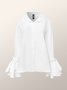 Long sleeve Elegant Regular Fit Shirt Collar White Blouse