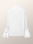 Long sleeve Elegant Regular Fit Shirt Collar White Blouse