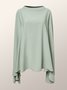 Elegant Long Sleeve  Simple Plain Loose Shirt