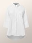 Loose Shirt Collar Plain Casual Blouse