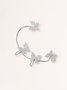 Alloy Rhinestone Butterfly Cuff Earrings