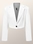 Long sleeve Regular Fit Plain Urban Lapel Collar Blazer