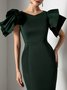 Crew Neck Plain Elegant Party Dress