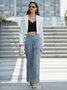Long sleeve Regular Fit Plain Urban Lapel Collar Blazer