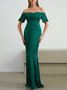 Satin Elegant Wedding Guest Dress